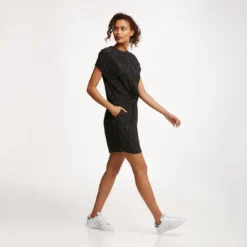 Robe Courte Effet Chiné Noeud Fantaisie Femme See U Soon - Noir | 3 SUISSES