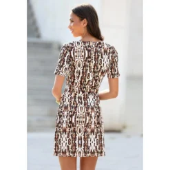 Robe Manches Courtes Oeillets Et Ruban Femme - Blanc | 3 SUISSES -Promos Robe Mirage Magasin 265305164 zoom prd 3s 1140x1140 1