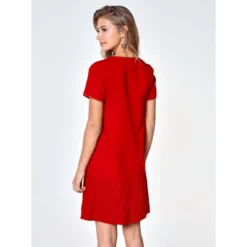 Robe Trapèze à Bout Plissé | Robe Courte 3 SUISSES -Promos Robe Mirage Magasin 3213039 4 1140x1140