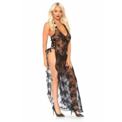 Ensemble 2 Pièces Robe Longue Et String Leg Avenue Noir | 3 SUISSES -Promos Robe Mirage Magasin ensemble 2 pieces robe longue et string noir 3353442 3 1140x1140