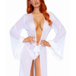 Ensemble 3 Pièces - Robe Longue, String Et Cravate - Blanc Leg Avenue | 3 SUISSES