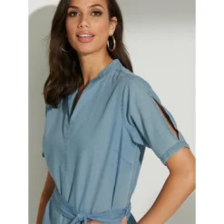 Robe En Jean Avec Ceinture à Nouer | 3 SUISSES -Promos Robe Mirage Magasin robe 3493990 6909810 10 1140x1140