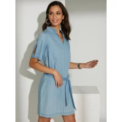 Robe En Jean Avec Ceinture à Nouer | 3 SUISSES -Promos Robe Mirage Magasin robe 3493990 6909812 12 1140x1140