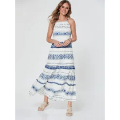 Robe à Décolleté Halter Avec Imprimé à Frises | 3 SUISSES 7 Robe à Décolleté Halter Avec Imprimé à Frises | 3 SUISSES -Promos Robe Mirage Magasin robe a decollete halter avec imprime a frises 3411656 6496378 78 1140x1140