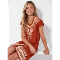 Robe à Manches Courtes Avec Impression Sur Le Devant | 3 SUISSES -Promos Robe Mirage Magasin robe a manches courtes avec impression sur le devant 3515228 7008890 90 1140x1140