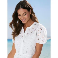 Robe à Manches Courtes Brodée Suisse Avec Doublure | 3 SUISSES -Promos Robe Mirage Magasin robe a manches courtes brodee suisse avec doublure 3515034 7008116 16 1140x1140