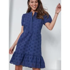 Robe à Manches Courtes Brodée Suisse Avec Doublure | 3 SUISSES -Promos Robe Mirage Magasin robe a manches courtes brodee suisse avec doublure 3515130 7008496 96 1140x1140