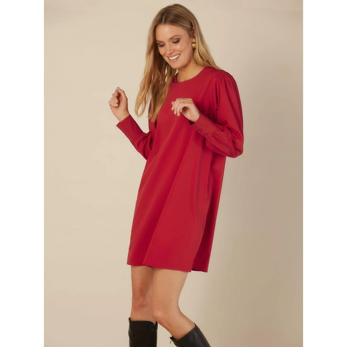 Robe à Manches Longues Avec Poignets élastiques | 3 SUISSES 4 Robe à Manches Longues Avec Poignets élastiques | 3 SUISSES – Image 2