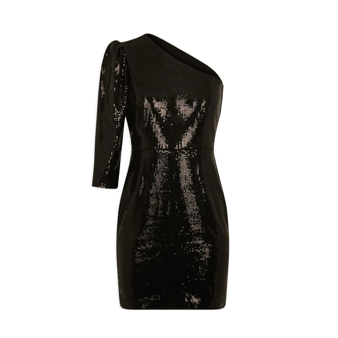 MORGAN Robe Ajustée Asymétrique à Sequins NOIR | 3 SUISSES 5 MORGAN Robe Ajustée Asymétrique à Sequins NOIR | 3 SUISSES – Image 3