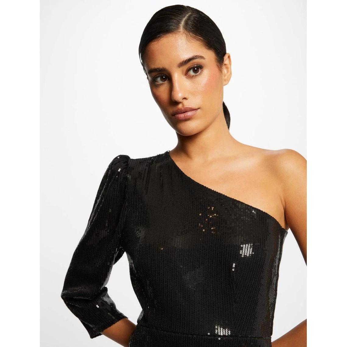 MORGAN Robe Ajustée Asymétrique à Sequins NOIR | 3 SUISSES 8 MORGAN Robe Ajustée Asymétrique à Sequins NOIR | 3 SUISSES – Image 6