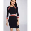 MORGAN Robe Ajustée Avec Bandes Contrastantes | Robe Courte 3 SUISSES -Promos Robe Mirage Magasin robe ajustee avec bandes contrastantes 3231297 1 1140x1140
