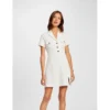 MORGAN Robe Ajustée Avec Manches Courtes | 3 SUISSES -Promos Robe Mirage Magasin robe ajustee avec manches courtes ecru 3506720 6978134 34 1140x1140