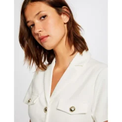 MORGAN Robe Ajustée Avec Manches Courtes | 3 SUISSES -Promos Robe Mirage Magasin robe ajustee avec manches courtes ecru 3506720 6978140 40 1140x1140