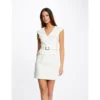 MORGAN Robe Ajustée Ceinturée Avec Col En V | 3 SUISSES -Promos Robe Mirage Magasin robe ajustee ceinturee avec col en v ecru 3507676 6982436 36 1140x1140