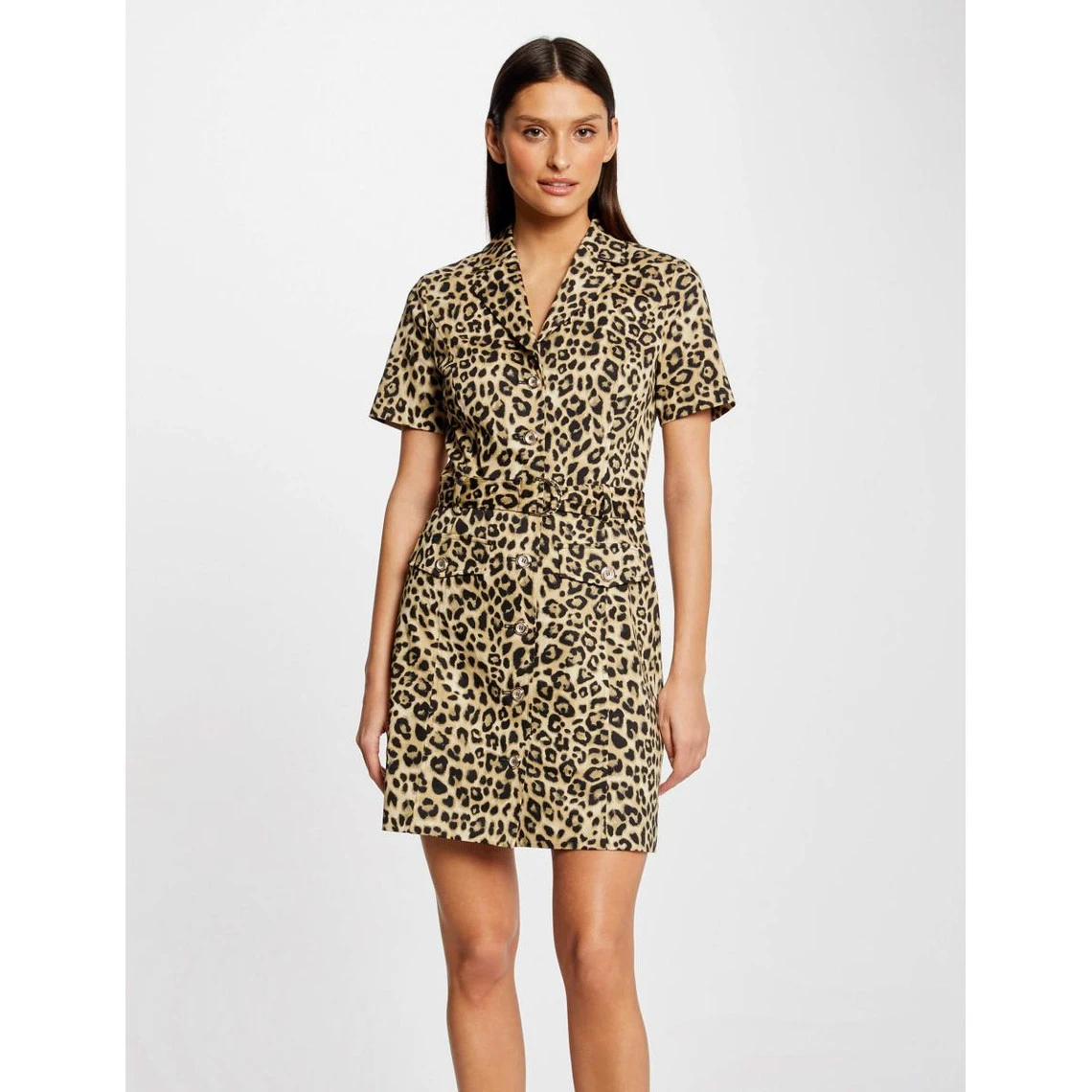 MORGAN Robe Ajustée Ceinturée Imprimé Léopard | 3 SUISSES 3 MORGAN Robe Ajustée Ceinturée Imprimé Léopard | 3 SUISSES