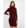 MORGAN Robe Ajustée Col Roulé Maille Fine | 3 SUISSES -Promos Robe Mirage Magasin robe ajustee col roule maille fine violet fonce 3245415 1140x1140