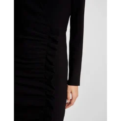 MORGAN Robe Ajustée Drapée à Volants | 3 SUISSES -Promos Robe Mirage Magasin robe ajustee drapee a volants noir 3517762 7024612 12 1140x1140