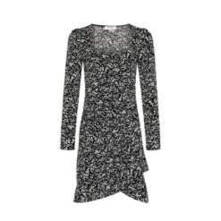 MORGAN Robe Ajustée Drapée Imprimé Abstrait NOIR | 3 SUISSES -Promos Robe Mirage Magasin robe ajustee drapee imprime abstrait noir 3433582 6615824 24 1140x1140