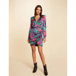 MORGAN Robe Ajustée Drapée Imprimé Floral MULTICO | 3 SUISSES -Promos Robe Mirage Magasin robe ajustee drapee imprime floral multico 3431486 6602858 58 1140x1140