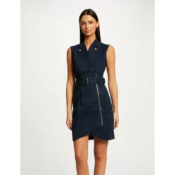 MORGAN Robe Ajustée Drapée Sans Manches En Jean | 3 SUISSES