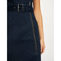MORGAN Robe Ajustée Drapée Sans Manches En Jean | 3 SUISSES -Promos Robe Mirage Magasin robe ajustee drapee sans manches en jean jean brut 3508556 6986276 76 1140x1140