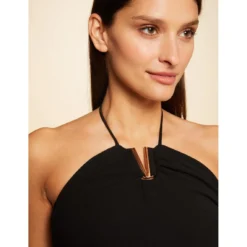 MORGAN Robe Ajustée Froncée Avec Col Bustier NOIR | 3 SUISSES -Promos Robe Mirage Magasin robe ajustee froncee avec col bustier noir 3431484 6602854 54 1140x1140