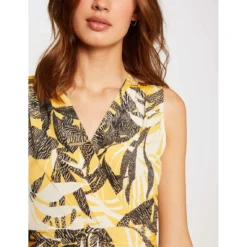 MORGAN Robe Ajustée Imprimé Végétal | 3 SUISSES -Promos Robe Mirage Magasin robe ajustee imprime vegetal jaune 3251337 5786227 27 1140x1140