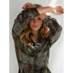 Robe Chemise Avec Ceinture à Imprimé Multicolore | 3 SUISSES -Promos Robe Mirage Magasin robe chemise avec ceinture a imprime multicolore 3411382 6495382 82 1140x1140