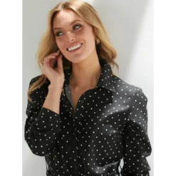 Robe Chemise Avec Ceinture à Pois | 3 SUISSES -Promos Robe Mirage Magasin robe chemise avec ceinture a pois 3411386 6495398 98 1140x1140