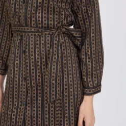 Robe Chemise Longue Imprimée Graphique Jimmy | Robe Longue 3 SUISSES -Promos Robe Mirage Magasin robe chemise longue imprimee graphique jimmy 1184071 2 1140x1140