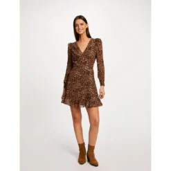 MORGAN Robe Cintrée Imprimé Léopard | 3 SUISSES 8 MORGAN Robe Cintrée Imprimé Léopard | 3 SUISSES -Promos Robe Mirage Magasin robe cintree imprime leopard multico 3508890 6987632 32 1140x1140