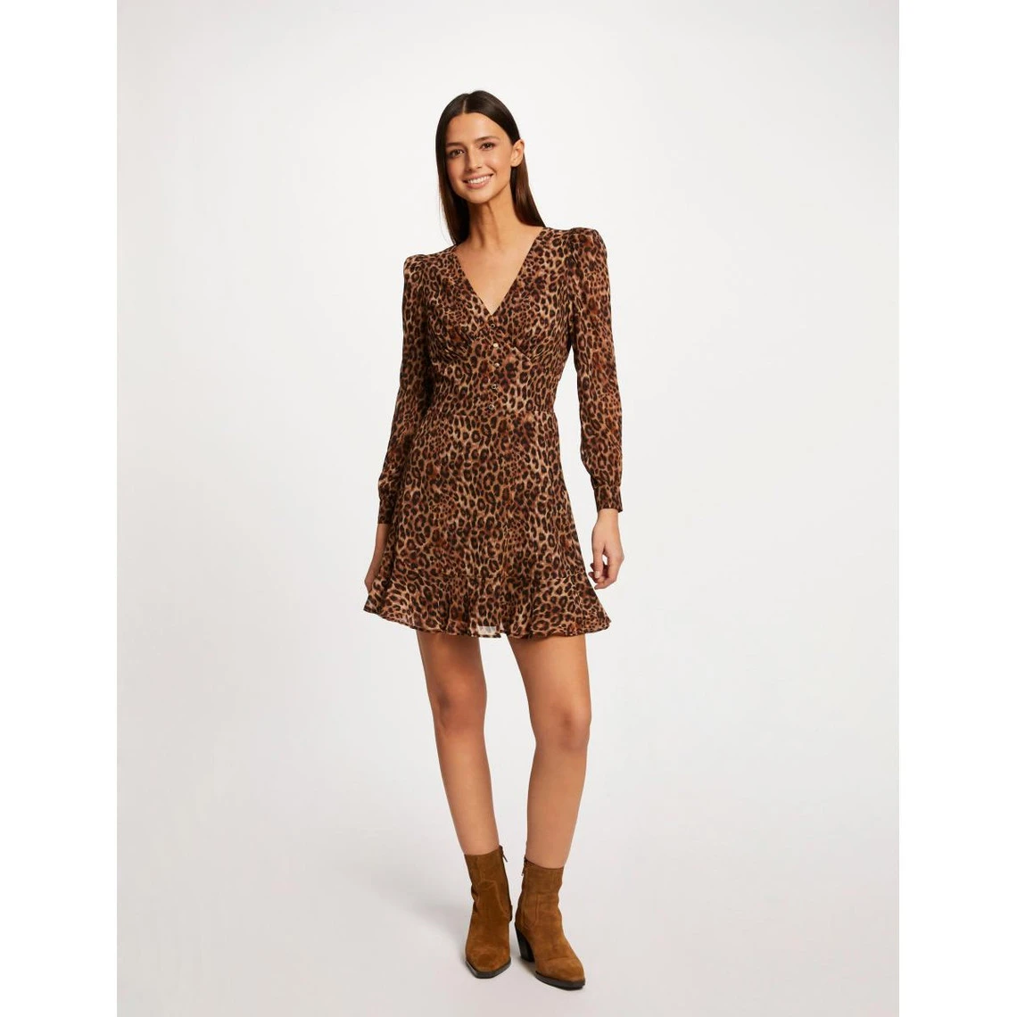 MORGAN Robe Cintrée Imprimé Léopard | 3 SUISSES 4 MORGAN Robe Cintrée Imprimé Léopard | 3 SUISSES – Image 2