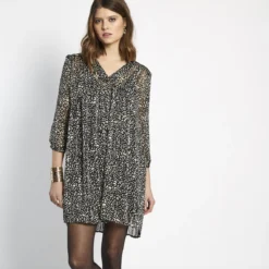 Robe Col V Imprimée Léopard Dora | Robe Courte 3 SUISSES