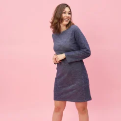 Robe Courte Cintrée Manches Longues Femme - Bleu | 3 SUISSES -Promos Robe Mirage Magasin robe courte cintree manches longues femme bleu878121 21140x1140 878121 4 1140x1140