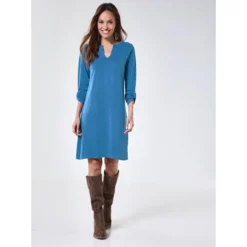 Robe Courte Fendue Manches Longues Col V Femme | Robe Courte 3 SUISSES