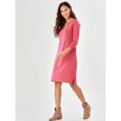 Robe Courte Fendue Manches Longues Col V Femme | Robe Courte 3 SUISSES