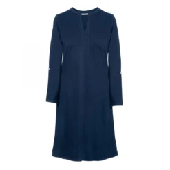Robe Courte Fendue Manches Longues Col V Femme - Bleu | 3 SUISSES -Promos Robe Mirage Magasin robe courte fendue manches longues col v femme bleu 3 1140x1140