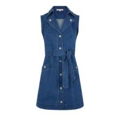 MORGAN Robe Droite Boutonnée Ceinturée En Jean | 3 SUISSES -Promos Robe Mirage Magasin robe droite boutonnee ceinturee en jean jean stone 3507680 6982460 60 1140x1140