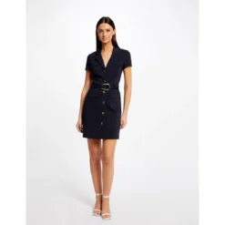 MORGAN Robe Droite Boutonnée Ceinturée | 3 SUISSES -Promos Robe Mirage Magasin robe droite boutonnee ceinturee marine 3516954 7019602 2 1140x1140