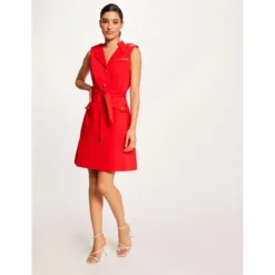MORGAN Robe Droite Boutonnée Ceinturée | 3 SUISSES 8 MORGAN Robe Droite Boutonnée Ceinturée | 3 SUISSES -Promos Robe Mirage Magasin robe droite boutonnee ceinturee rouge 3408360 6475962 62 1140x1140
