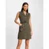 MORGAN Robe Droite Boutonnée Ceinturée | 3 SUISSES -Promos Robe Mirage Magasin robe droite boutonnee ceinturee vert kaki 3507662 7024154 54 1140x1140