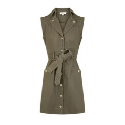 MORGAN Robe Droite Boutonnée Ceinturée | 3 SUISSES -Promos Robe Mirage Magasin robe droite boutonnee ceinturee vert kaki 3507662 7024158 58 1140x1140