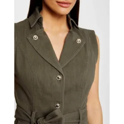 MORGAN Robe Droite Boutonnée Ceinturée | 3 SUISSES -Promos Robe Mirage Magasin robe droite boutonnee ceinturee vert kaki 3507662 7024164 64 1140x1140