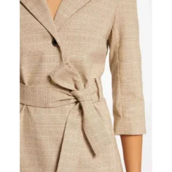 MORGAN Robe Droite Ceinturée à Carreaux | 3 SUISSES -Promos Robe Mirage Magasin robe droite ceinturee a carreaux beige 3507728 6982700 1140x1140