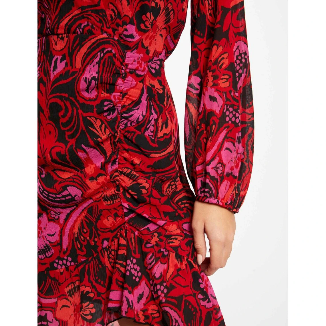 MORGAN Robe Droite Froncée Imprimé Végétal | 3 SUISSES 8 MORGAN Robe Droite Froncée Imprimé Végétal | 3 SUISSES – Image 6