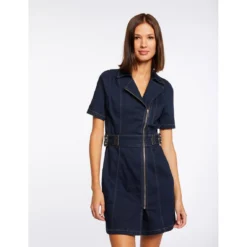 MORGAN Robe Droite Zippée En Jean | 3 SUISSES -Promos Robe Mirage Magasin robe droite zippee en jean jean brut 3506864 6978812 12 1140x1140