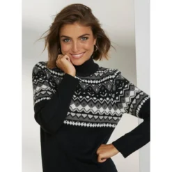 Robe En Tricot Jacquard Cachemire | 3 SUISSES -Promos Robe Mirage Magasin robe en tricot jacquard cachemire 3431660 6603610 10 1140x1140