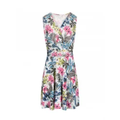 MORGAN Robe évasée Imprimé Végétal | 3 SUISSES -Promos Robe Mirage Magasin robe evasee imprime vegetal ecru 3256179 5786345 45 1140x1140