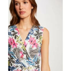 MORGAN Robe évasée Imprimé Végétal | 3 SUISSES -Promos Robe Mirage Magasin robe evasee imprime vegetal ecru 3256179 5786347 47 1140x1140