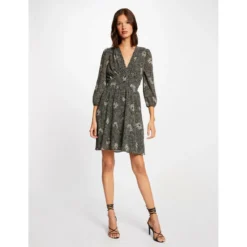 MORGAN Robe évasée Manches 3/4 Imprimé Végétal | 3 SUISSES -Promos Robe Mirage Magasin robe evasee manches 34 imprime vegetal noir 3393430 6378422 22 1140x1140